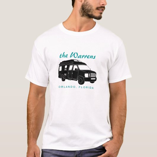 Klasse B Motorhome / Camper Van Silhouette Graphic T-shirt (Voorkant)