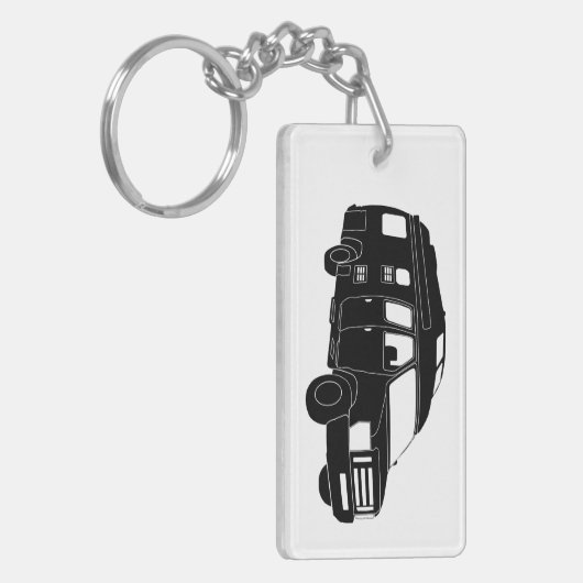 Klasse B Motorhome / Camper Van Silhouette Sleutel Sleutelhanger (Voorkant Links)