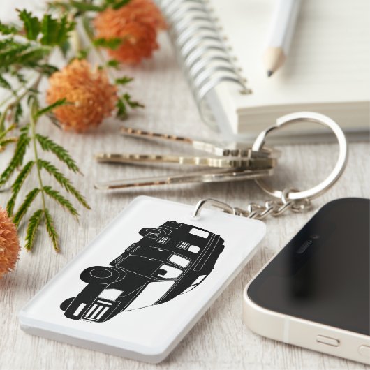 Klasse B Motorhome / Camper Van Silhouette Sleutel Sleutelhanger (Voorkant Rechts)
