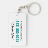 Klasse B Motorhome / Camper Van Silhouette Sleutel Sleutelhanger (achterkant)