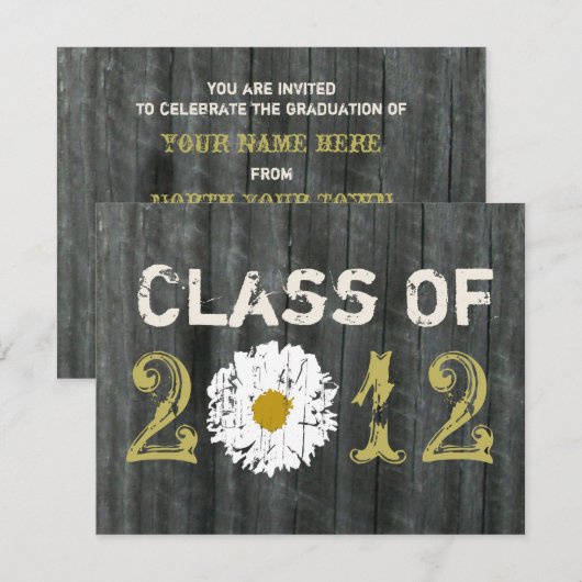 Klasse Barnwood en Daisy Afstuderen van 2012 Kaart (Voorkant / Achterkant)