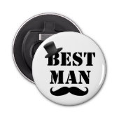 Klasse Best Man Snorhaar Hoed Button Flesopener (Voorkant)