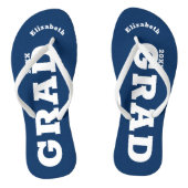 Klasse Blauw en wit Afstuderen Teenslippers (Voetbed)