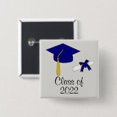 Klasse blauw Pet Button (Voorkant /achterkant)