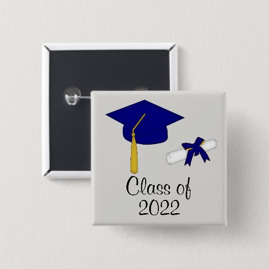 Klasse blauw Pet Button (Voorkant /achterkant)