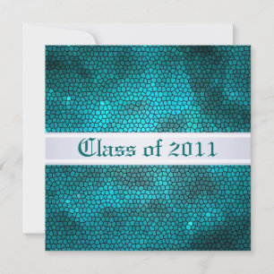 Klasse blauwgroen Glas in lood van het Afstuderen Kaart