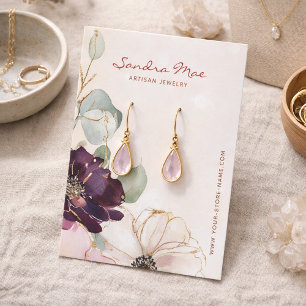 Klasse Bloem Gouden Glitter Sieraden Displaykaart Visitekaartje
