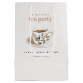 Klasse Bloemige Theekop Bruids-Shower Thee Feestje Medium Cadeauzakje (Achterkant)
