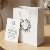 Klasse botanisch monogram trouw welkom gast medium cadeauzakje