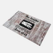 Klasse C Camper Doormat met achtergrond van hout Deurmat (Schuin)