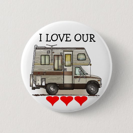 Klasse C Camper RV Magnets Ronde Button 5,7 Cm (Voorkant)