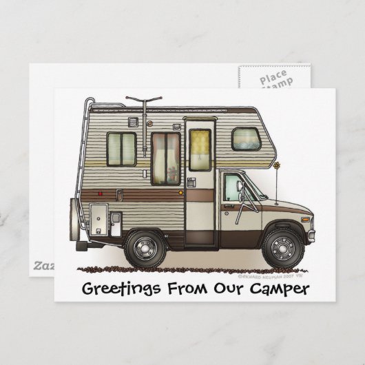 Klasse C Camper RV Post-kaarten Briefkaart (Voorkant / Achterkant)