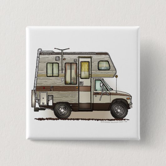 Klasse C Camper RV-spelden Vierkante Button 5,1 Cm (Voorkant)