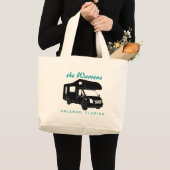 Klasse C Motorhome Silhouette Graphic Grote Tote Bag (Voorkant (product))