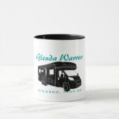 Klasse C Motorhome Silhouette Graphic Mok (Midden)