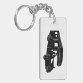 Klasse C Motorhome Silhouette op Sleutelhanger (Voorkant Links)