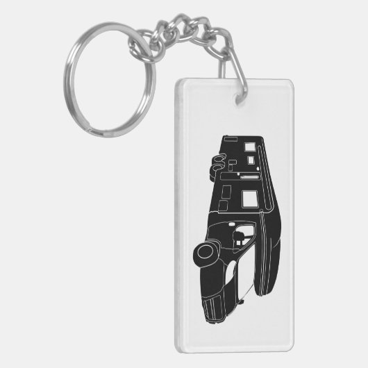 Klasse C Motorhome Silhouette op Sleutelhanger (Voorkant Links)