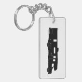 Klasse C Motorhome Silhouette op Sleutelhanger (Voorkant Links)