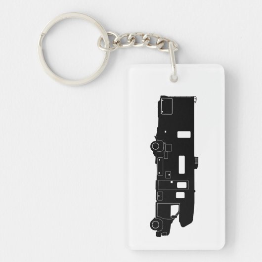 Klasse C Motorhome Silhouette op Sleutelhanger (Voorkant)
