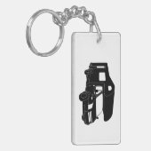 Klasse C Motorhome Silhouette op Sleutelhanger (Voorkant Links)