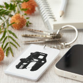 Klasse C Motorhome Silhouette op Sleutelhanger (Voorkant Rechts)