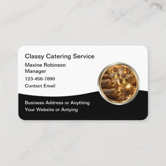 Klasse Catering Diensten Luxe  Visitekaartje (Voorkant)