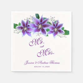 Klasse Chique Clematis Bruiloft Servetten