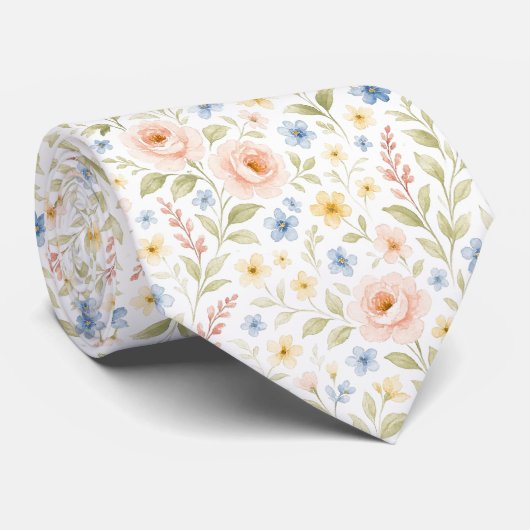 Klasse chique halsdoek met bloemmotief stropdas (Opgerold)