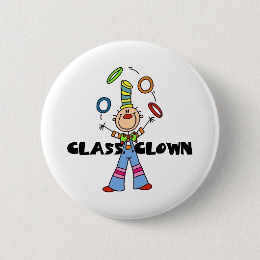 Klasse Clown Ronde Button 5,7 Cm (Voorkant)