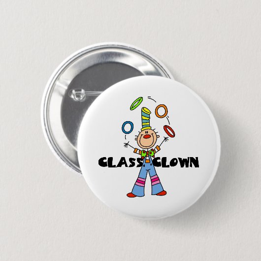 Klasse Clown Ronde Button 5,7 Cm (Voorkant /achterkant)