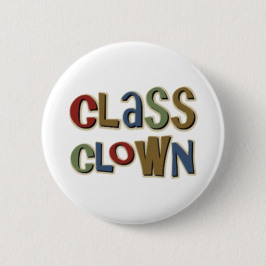 Klasse Clown Ronde Button 5,7 Cm (Voorkant)