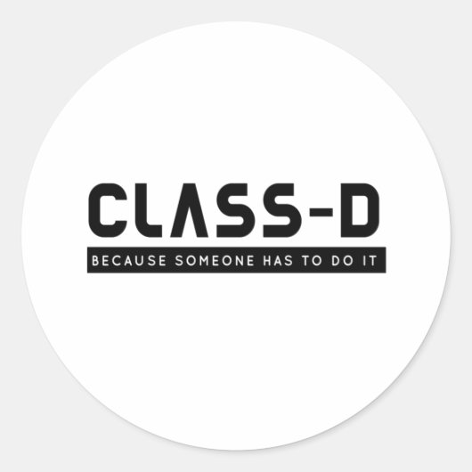 Klasse D Iemand doet grappige SCP-gevangene Veilig Ronde Sticker (Voorkant)