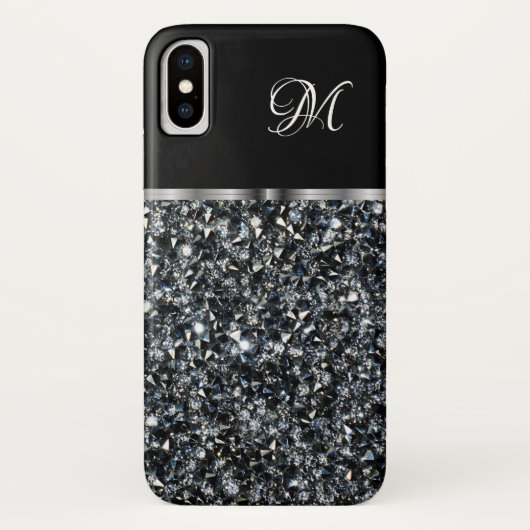 Klasse Dames Neppe Rijnsteen Sierhoofdletter Case-Mate iPhone Case (Achterkant)