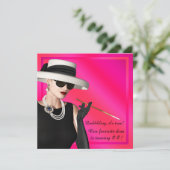 Klasse Diva Roze Verjaardagsfeestje Kaart (Staand voorkant)