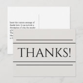 Klasse, Elegant "DANK JE!" Ansichtkaart Briefkaart (Voorkant / Achterkant)