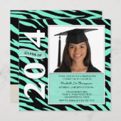 Klasse Elegant Mint & Zwarte Zebra Stripes van 201 Kaart (Voorkant / Achterkant)