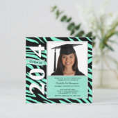 Klasse Elegant Mint & Zwarte Zebra Stripes van 201 Kaart (Staand voorkant)
