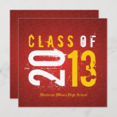 Klasse Elegant Rood en Geel van 2013 Kaart (Voorkant / Achterkant)