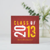 Klasse Elegant Rood en Geel van 2013 Kaart (Staand voorkant)