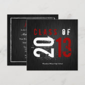 Klasse Elegant zwart, wit en rood van 2013 Kaart (Voorkant / Achterkant)