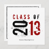 Klasse Elegant zwart, wit en rood van 2013 Kaart (Voorkant / Achterkant)