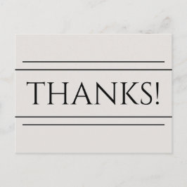 Klasse, Elegante "DANK JE!" Ansichtkaart Briefkaart