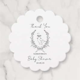 Klasse elegante dwaze gans baby shower Bedankjes Labels