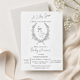 Klasse elegante dwaze gans baby shower kaart
