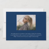 Klasse Elegante Gouden Script Tekst Afgestudeerd 3 Aankondiging (Achterkant)