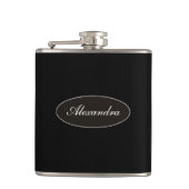 Klasse Elegante Script Aangepaste Naam Gepersonali Heupfles (Voorkant)