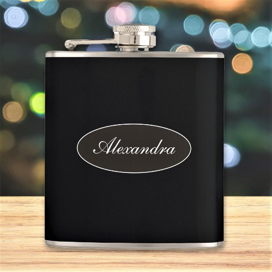 Klasse Elegante Script Aangepaste Naam Gepersonali Heupfles