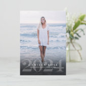 Klasse elegantie 2024 Afstudeerfotoaankondiging Kaart (Staand voorkant)