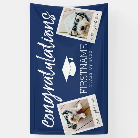 Klasse Elk jaar Afstuderen 2 Square Photo Collage Spandoek (Verticaal)