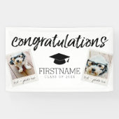 Klasse Elk jaar Afstuderen 2 Square Photo Collage Spandoek (Horizontaal)